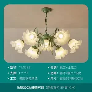DecorBites™ LED Flower Chandelier: French Retro Style for Bedroom, Living Room, Restaurant