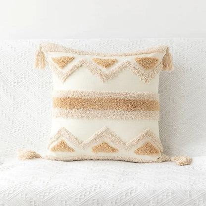DecorBites™ Bohemian Tufted Tassel Pillow Case - Geometric Nordic Style Sofa Cushion