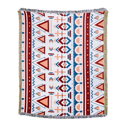DecorBites™ Beach Blanket Sofa Cover - American Country Plaid Blanket - Cotton Tassel Throw Tapestry