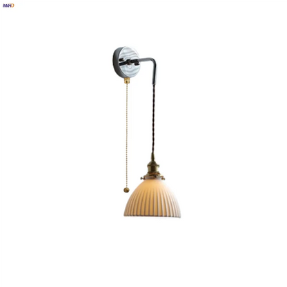 DecorBites™ Ceramic LED Wall Sconce Pull Chain Switch, Modern Nordic Bathroom Mirror Light