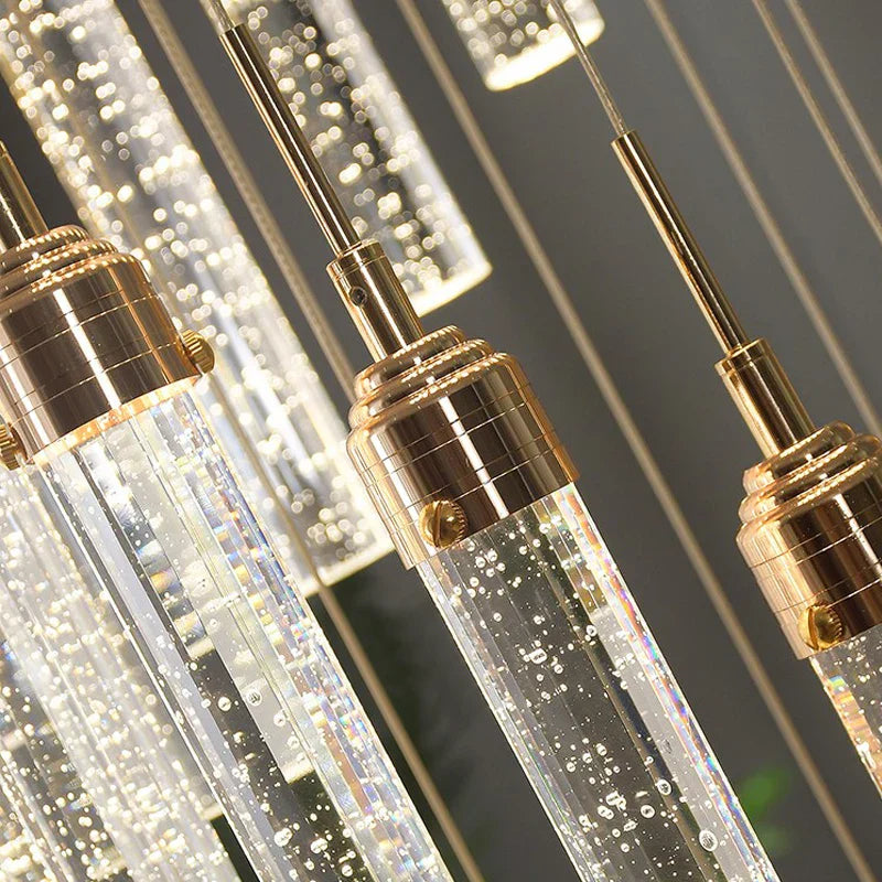 DecorBites™ Deluxe Crystal Chandelier: Modern LED Attic Lamp for Home Decoration