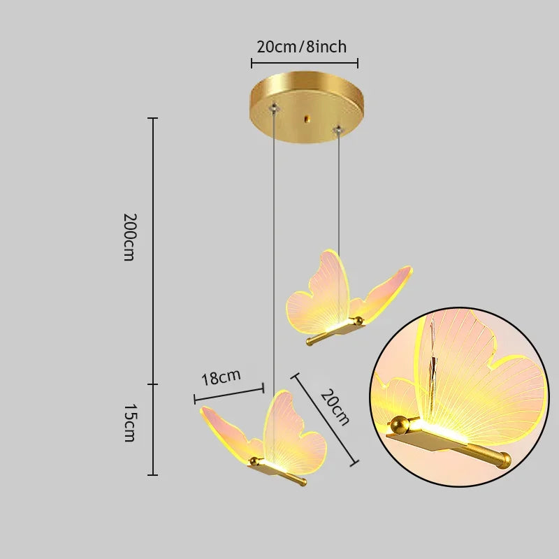 DecorBites™ Butterfly LED Chandelier for Duplex Villa Living Room Romantic Wedding Decor
