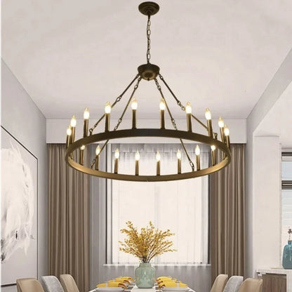DecorBites™ Black Metal LED Pendant Chandelier for Living Room and Stairs