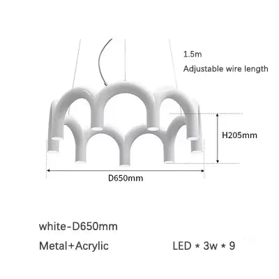 DecorBites™ Blue Metal Arch Chandelier Pendant Light - Modern Design for Home Décor