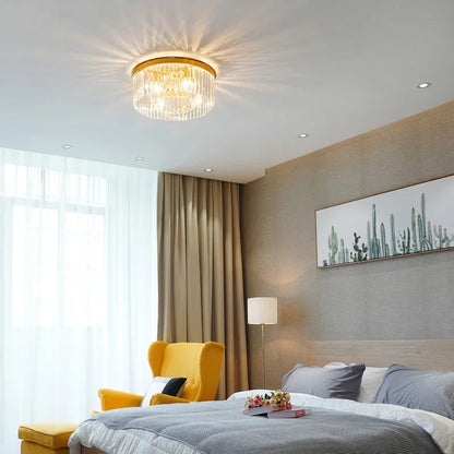 DecorBites™ Crystal Round Ceiling Chandelier for Elegant Living and Dining Rooms