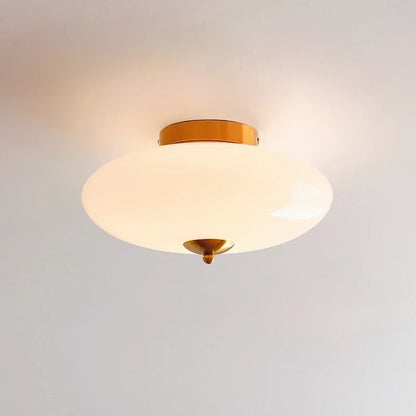 DecorBites™ Bauhaus Cream White Glass Ceiling Lamp LED Light