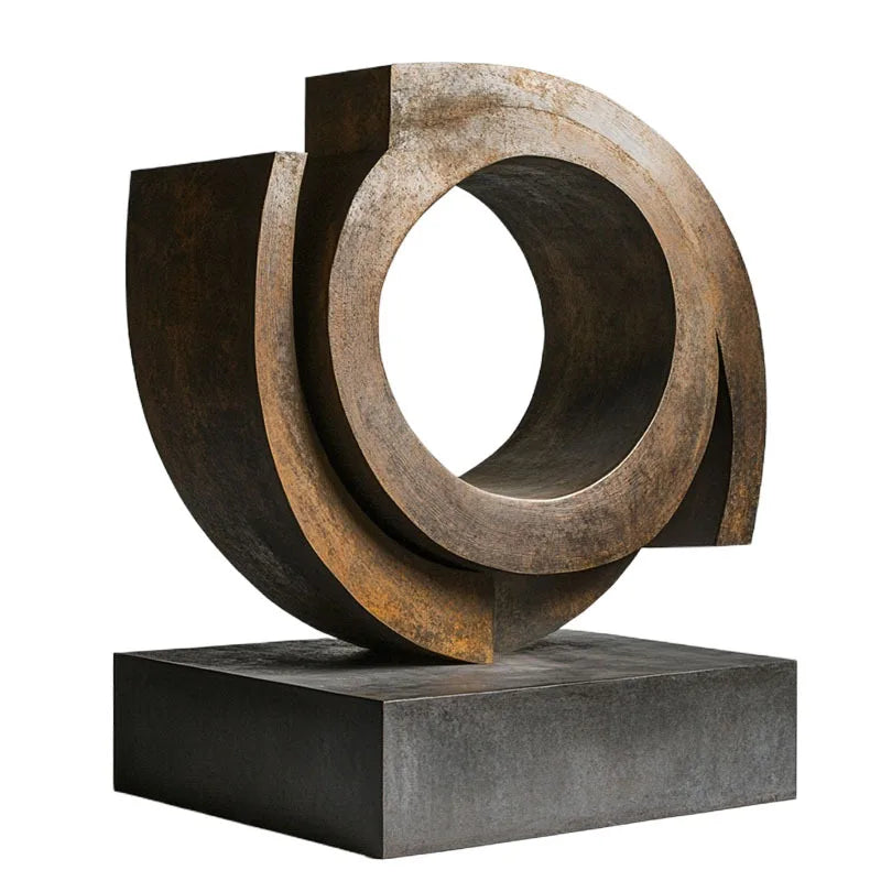 ™ Golden Ring Abstract Resin Figurines, Home Decor, Geometric Design