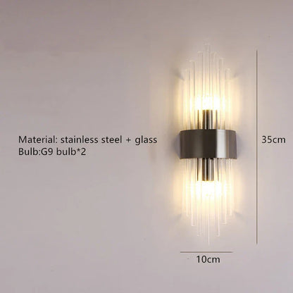 DecorBites™ Clear Crystal LED Wall Lamp Stainless Steel Sconces