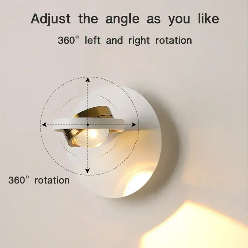 DecorBites™ LED Rotatable Wall Lamp for Bedroom Living Room - Modern Indoor Wall Sconces