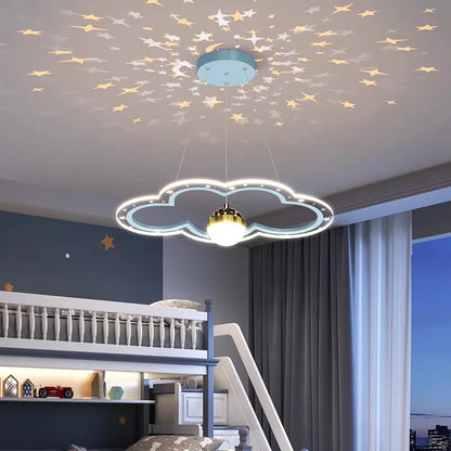 DecorBites™ Cloud Flower LED Chandelier: Kid's Bedroom Starry Sky Decorative Lighting Fixture