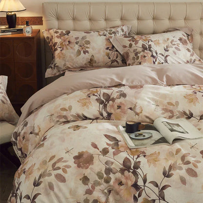DecorBites™ Butterfly Blooming Flowers Print 100% Egyptian Cotton Bedding Set