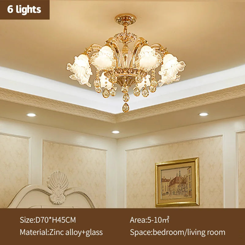 DecorBites™ Crystal Luxury Ceiling Chandelier for Living Room, Hotel, Villa Lobby - Nordic Modern Lighting