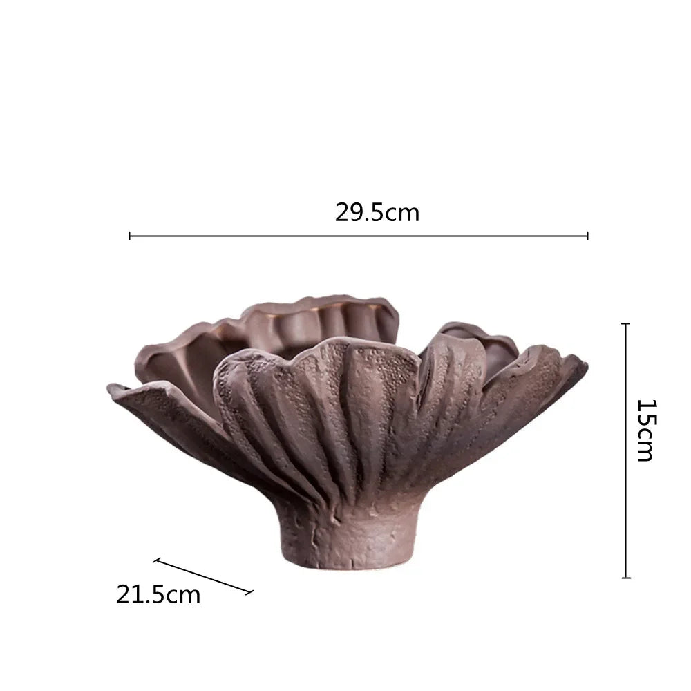 DecorBites™ Ceramic Wavy Flower Vase - Home Decoration and Storage Organization