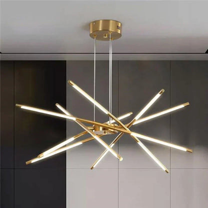 ™ Gold LED Ceiling Chandelier for Living Room Bedroom Kitchen - Dimmable Pendant Light