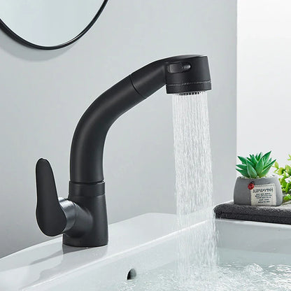 DecorBites™ Lift-Up Bathroom Sink Faucet Chrome Finish 360-degree Rotation Water Mixer