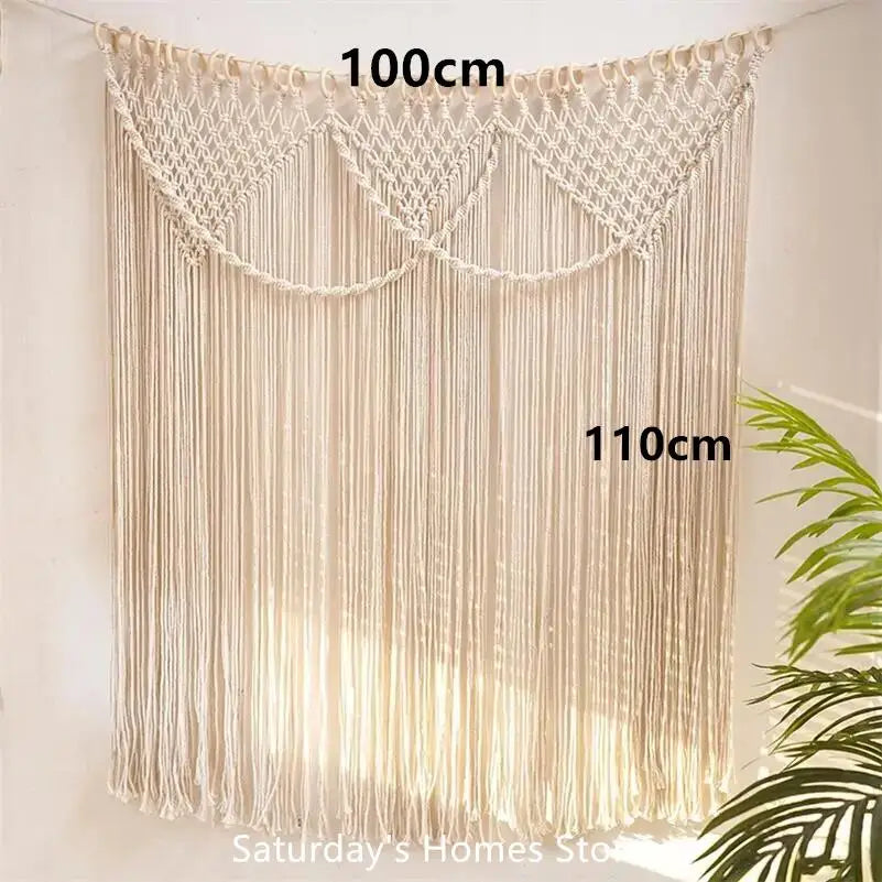 DecorBites™ Bohemia Macrame Cotton Curtain Tapetsry Wall Hanging for Bedside, Door, Window