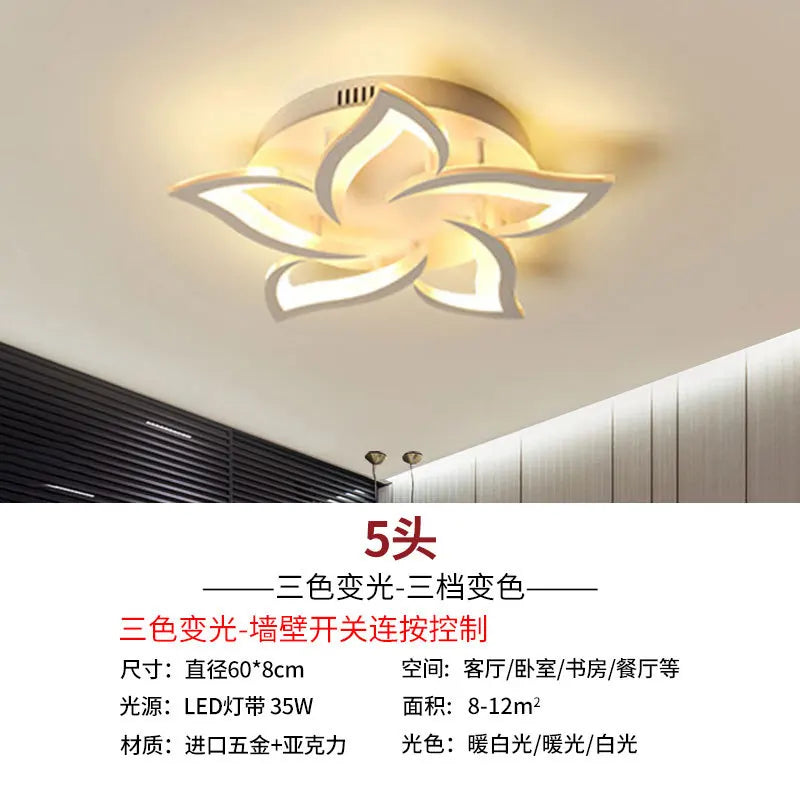 DecorBites™ Lotus Chandelier: Modern LED Ceiling Light Fixture for Home, Living Room, Bedroom.