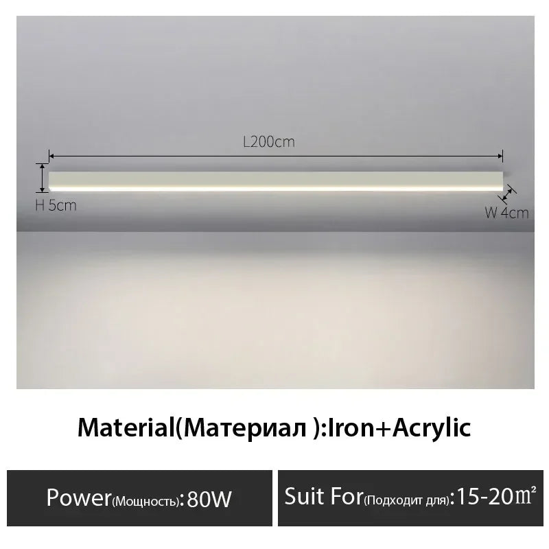 DecorBites™ Black Linear LED Ceiling Lamp for Living Room, Aisle, Dining Room