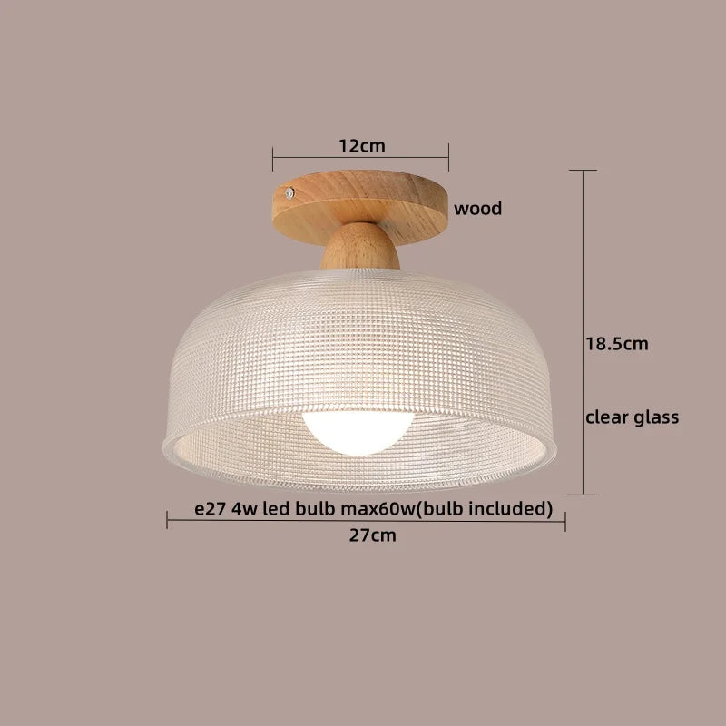 DecorBites™ LED Ceiling Lamp Modern Style Wood Glass Luminaria