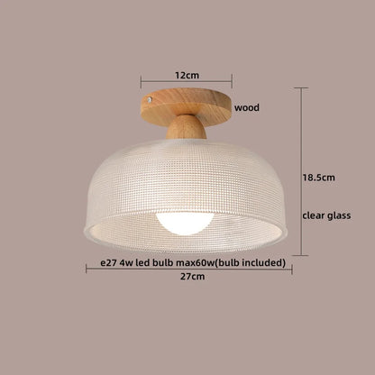 DecorBites™ Crystal Wood LED Ceiling Lamp Clear Glass Modern Indoor Lighting