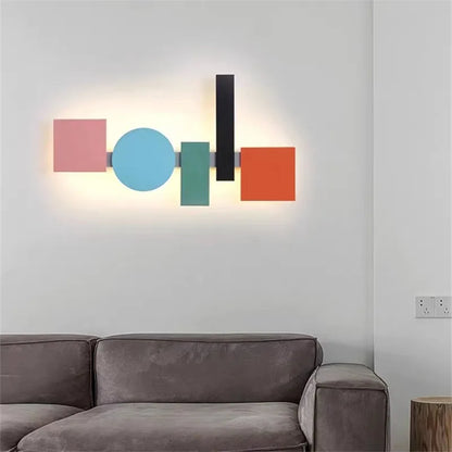 DecorBites™ Geometric Flush Mount Macaron Lamp for Living Room Bedside Lighting