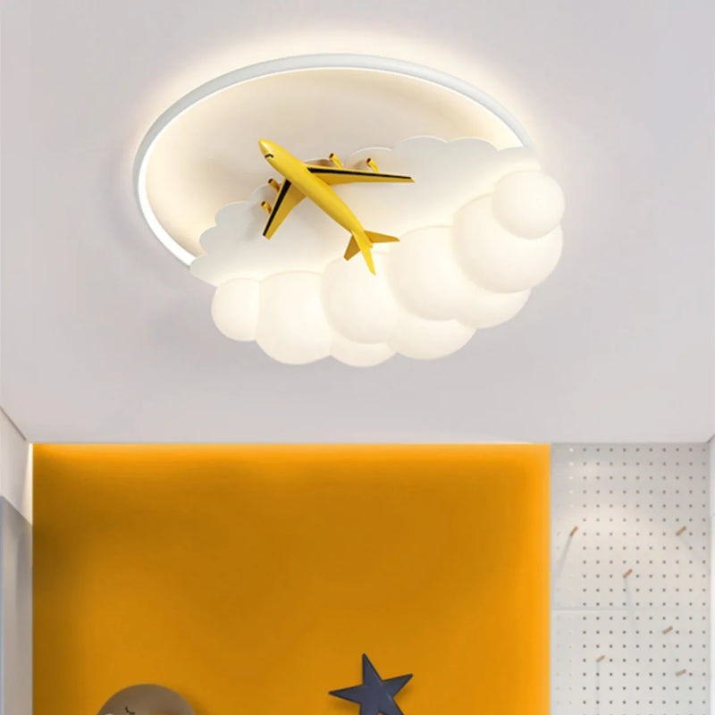 ™ Kids Cloud Airplane Ceiling Light: Modern LED Bedroom Chandelier for Boys and Girls