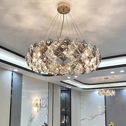 DecorBites™ Crystal Chandelier | Luxury Living Room Dining Light | Modern Ceiling Lamp
