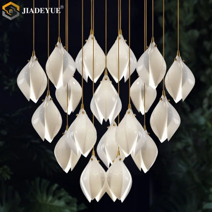 DecorBites™ Ceramic LED Staircase Pendant Light Two-Tone Adjustable for Living, Dining, Bedroom