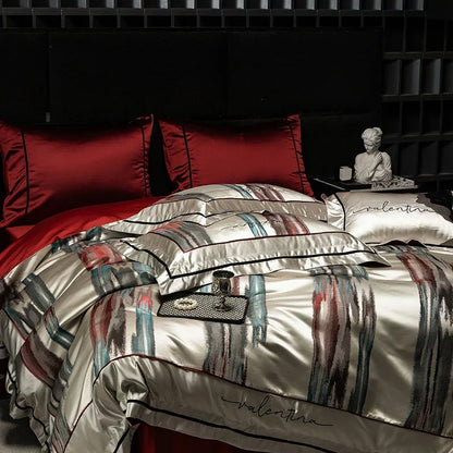 ™ Luxe Brocade Jacquard Bedding Set with Egyptian Cotton & Embroidery