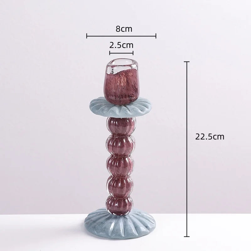 DecorBites™ Geometric Glass Candlestick Holder Wedding Home Decoration Accessory