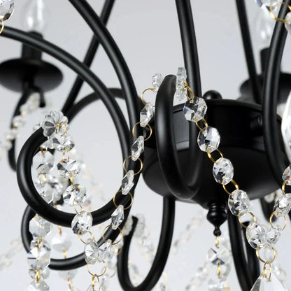 DecorBites™ Iron Crystal Chandelier: Modern Industrial Luxury for Home Lighting