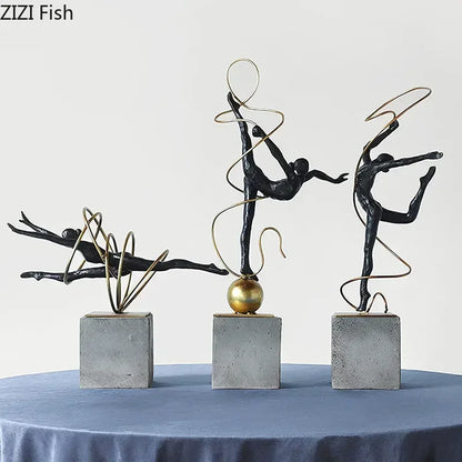 DecorBites™ Gymnast Figures Statue Resin Sculpture Room Decor Abstract Athlete Aesthetics