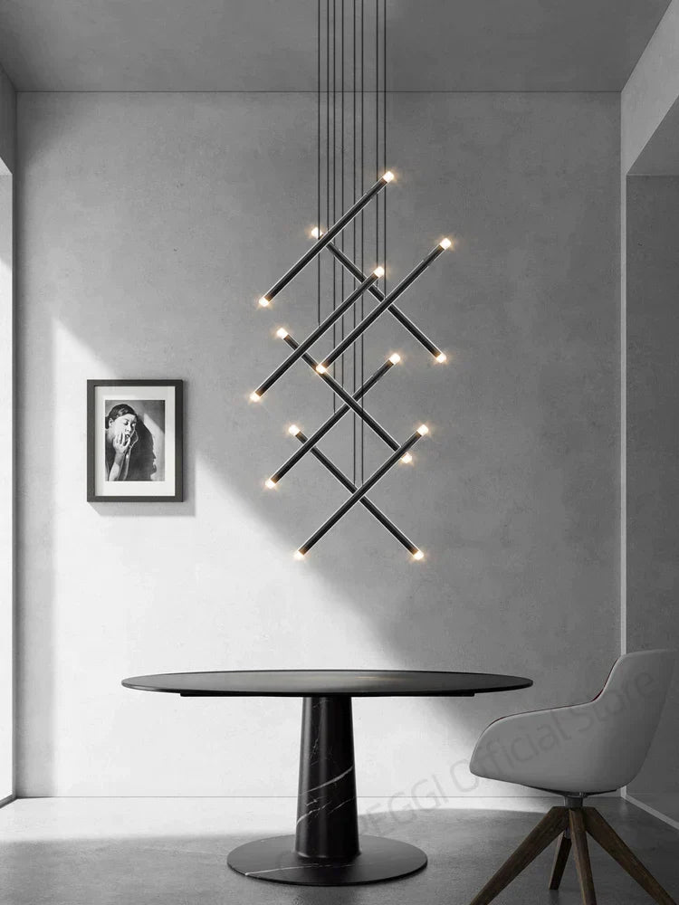 DecorBites™ LED Staircase Pendant Chandelier, Modern Nordic Restaurant Hanging Light