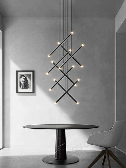 DecorBites™ LED Staircase Pendant Chandelier, Modern Nordic Restaurant Hanging Light
