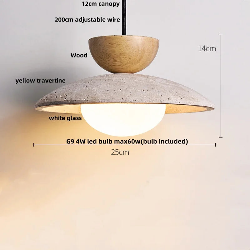 DecorBites™ LED Pendant Light: Yellow Stone Wabi Sabi Nordic Modern Hanging Lamp