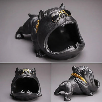 DecorBites™ Bulldog Ceramic Ashtray | Desktop Smoking Accessory | Portable Weed Ash Tray