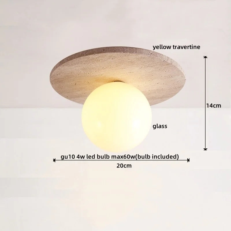 DecorBites™ LED Yellow Travertine Flush Mount Ceiling Light Fixtures