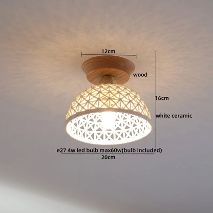 DecorBites™ Glass Wood LED Ceiling Lamp for Home Lighting and Decoration