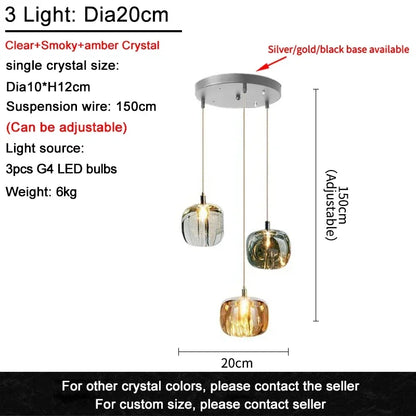 DecorBites™ Crystal LED Chandelier for Living Room Staircase Kitchen Island Light