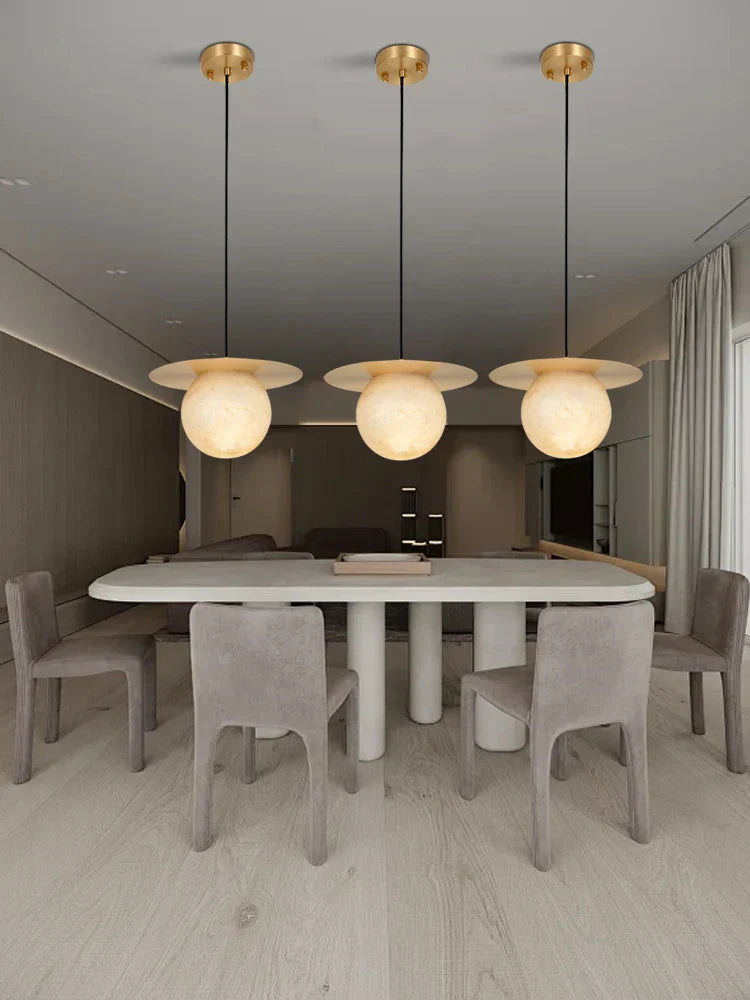 DecorBites™ Alabaster Marble Pendant Lights for Luxury Dining Room, Kitchen & Bar Décor