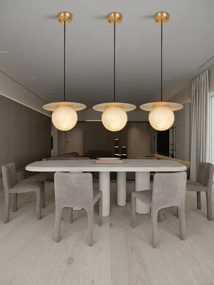 DecorBites™ Alabaster Marble Pendant Lights for Luxury Dining Room, Kitchen & Bar Décor