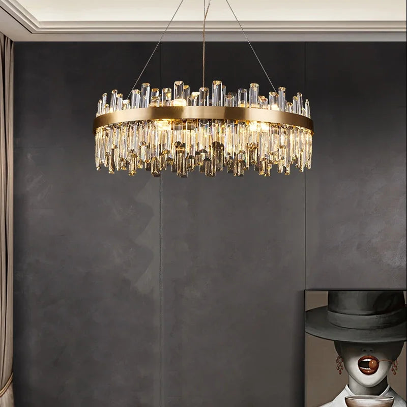 DecorBites™ Crystal LED Oval Chandelier for Dining Room Lighting
