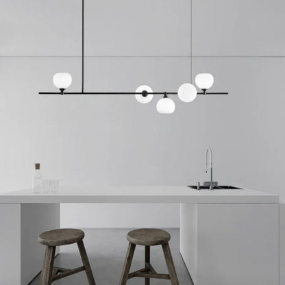 DecorBites™ Brass and White Glass Pendant Lamp with Adjustable Height