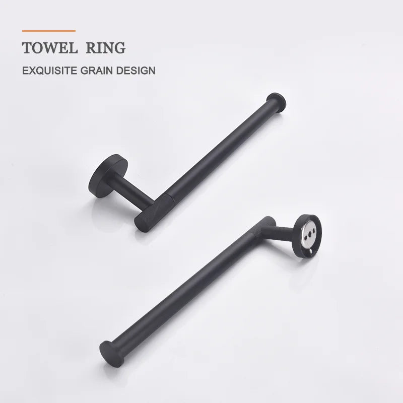 DecorBites™ Bathroom Hardware Set: Towel Rack, Toilet Brush, Paper Holder, Soap Dispenser, Towel Bar, Hook