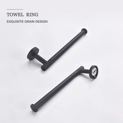 DecorBites™ Bathroom Hardware Set: Towel Rack, Toilet Brush, Paper Holder, Soap Dispenser, Towel Bar, Hook