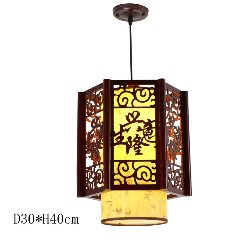 DecorBites™ Antique Wood Pendant Lights for Dining Room, LED Living Room Decor Lighting Fixtures