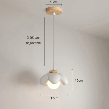 DecorBites™ Cream Flower Pendant Light: Modern Nordic Styling Chandelier for Bedroom & Living Room