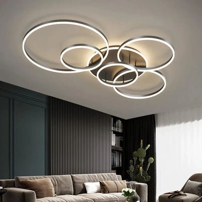 DecorBites™ Aluminum Circle LED Chandelier Ceiling Light for Bedroom Living Room Kitchen