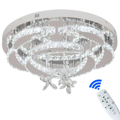 DecorBites™ Crystal Drop Chandelier Ceiling Light with RC Dimming for Modern Home Decor