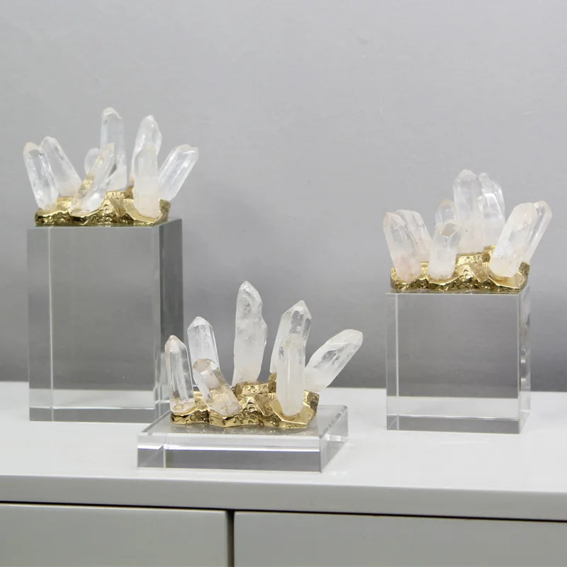 DecorBites™ Crystal Stone Marble Entrance TV Cabinet Club Soft Decoration